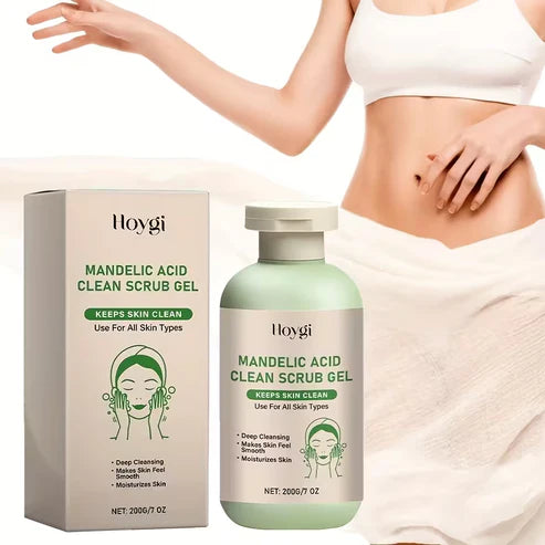 Gentle Mandelic Acid Body Scrub & Facial Exfoliator - Skin Smoothing Gel with Natural Exfoliants for Dry, Sensitive, Acne-Prone Skin Non-Irritating Formula cart saudia