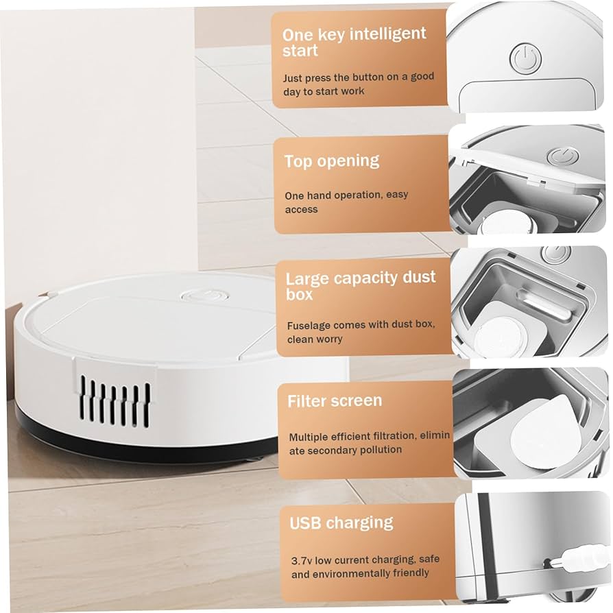 3-IN-1 Automatic Robot Vacuum Cleaner – مكنسة روبوت أوتوماتيكية 3 في 1