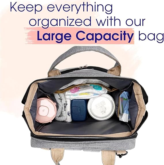 Baby Bag Diaper Bag with Changing Station - حقيبة حفاضات للأطفال مع محطة تغيير Cart Saudia