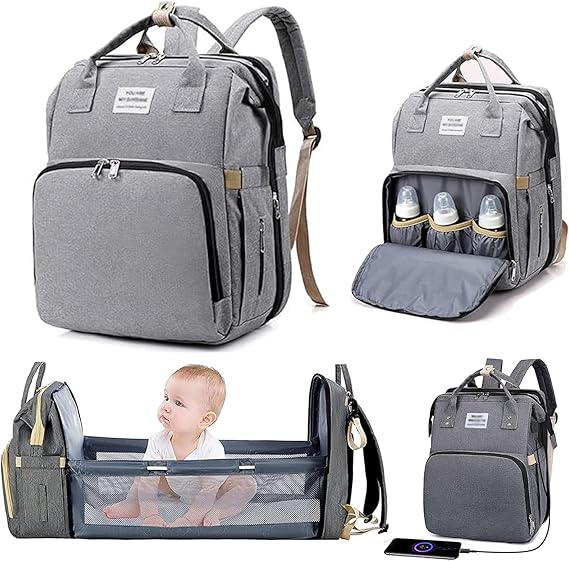 Baby Bag Diaper Bag with Changing Station - حقيبة حفاضات للأطفال مع محطة تغيير Cart Saudia