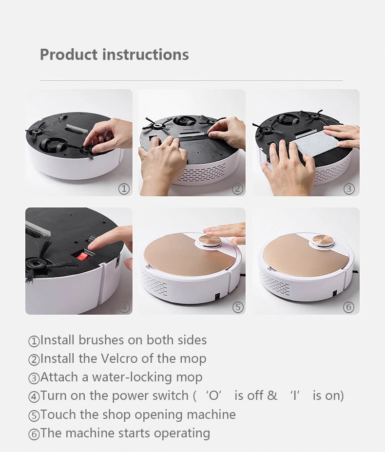 3-IN-1 Automatic Robot Vacuum Cleaner – مكنسة روبوت أوتوماتيكية 3 في 1