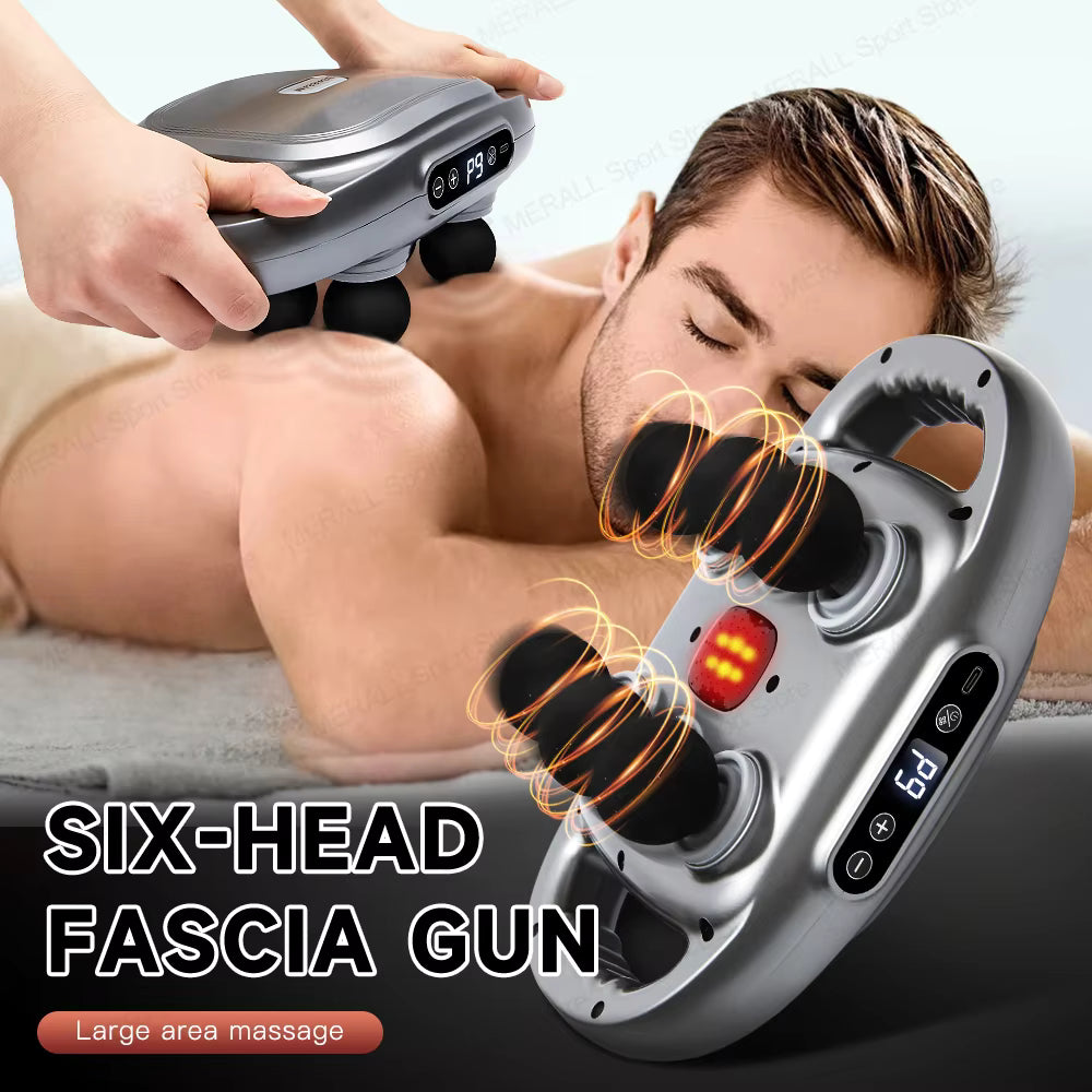 Jopters Fascia Gun 6 Heads Massage Gun Muscle Relaxation Electric Massager