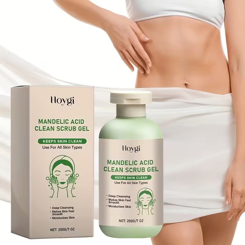 Gentle Mandelic Acid Body Scrub & Facial Exfoliator - Skin Smoothing Gel with Natural Exfoliants for Dry, Sensitive, Acne-Prone Skin Non-Irritating Formula cart saudia