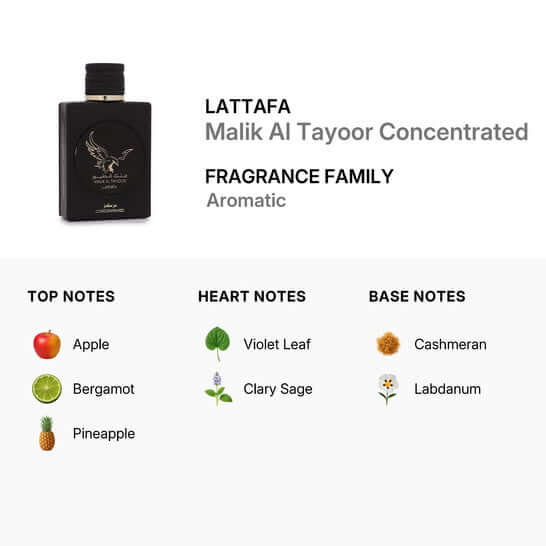 Lattafa Malik Al Tayoor Concentrated Eau de Parfum For Unisex, 100 ml