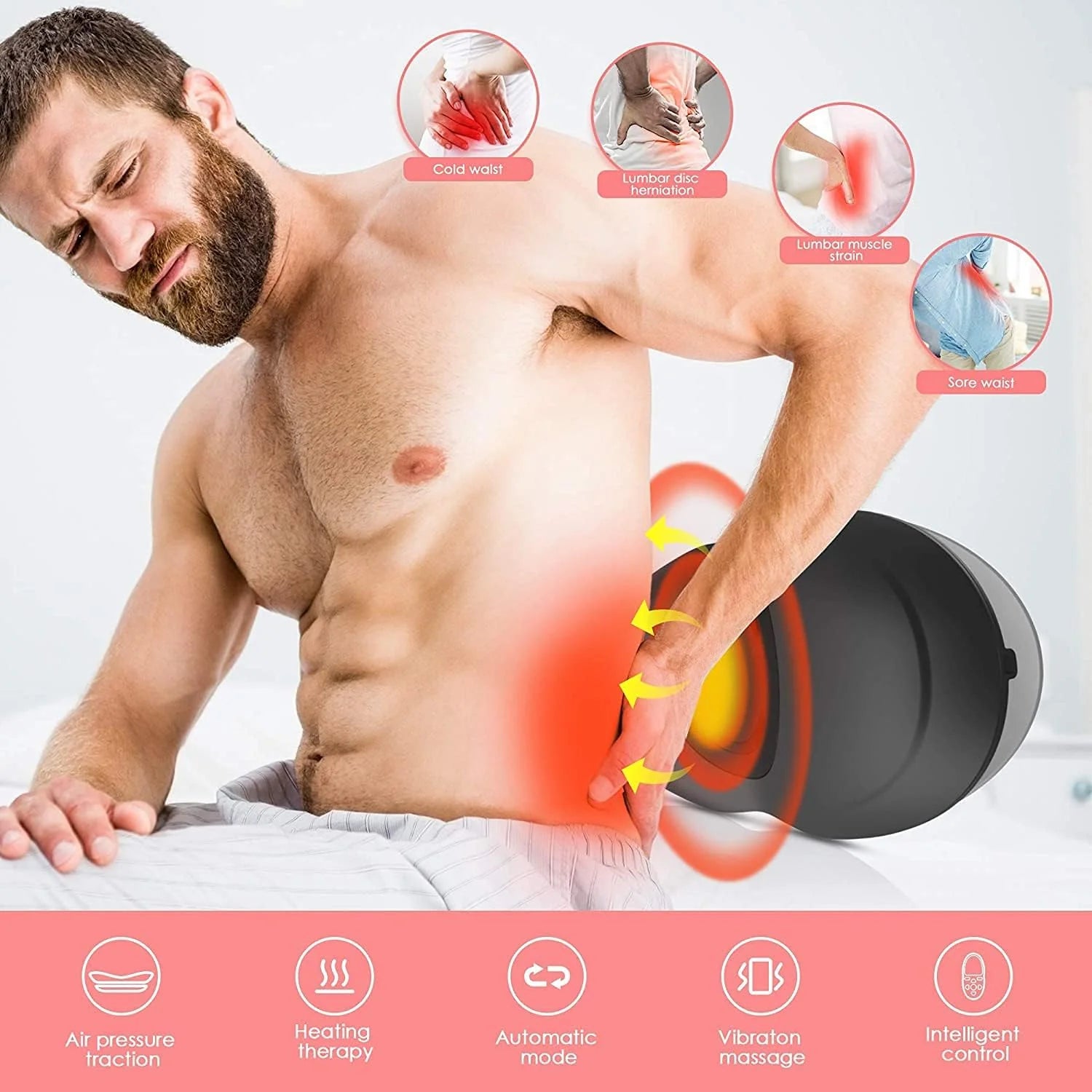 Electric Lumbar Massager Smart Back Pain Relief Machine
